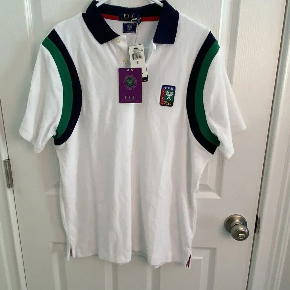 Polo Ralph Lauren Shirt Mens Size Large 2020 Wimbledon Tennis Terry Cloth L